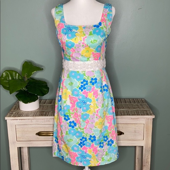 Lilly Pulitzer Serena Dress Spring Fling Floral 4 EASTER 🐣 - Picture 2 of 7